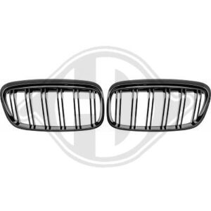 Grillset Dubble spaken glanzend zwart voor BMW 2-Serie F45/F46  BJ '14 tot '17