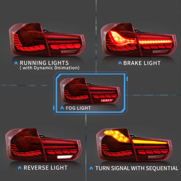 BMW F30 Oled Achterlichtenset Bj 2012-2019 Donker Rood - Afbeelding 2