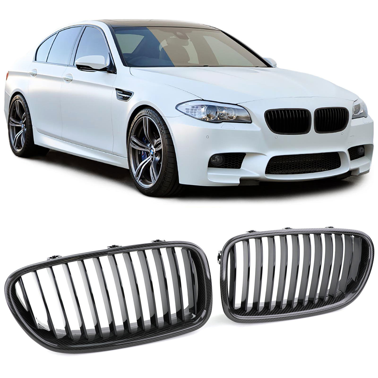 Carbon Sport Nieren Kühlergrill Zwart voor BMW 5-serie F10 F11 10-17