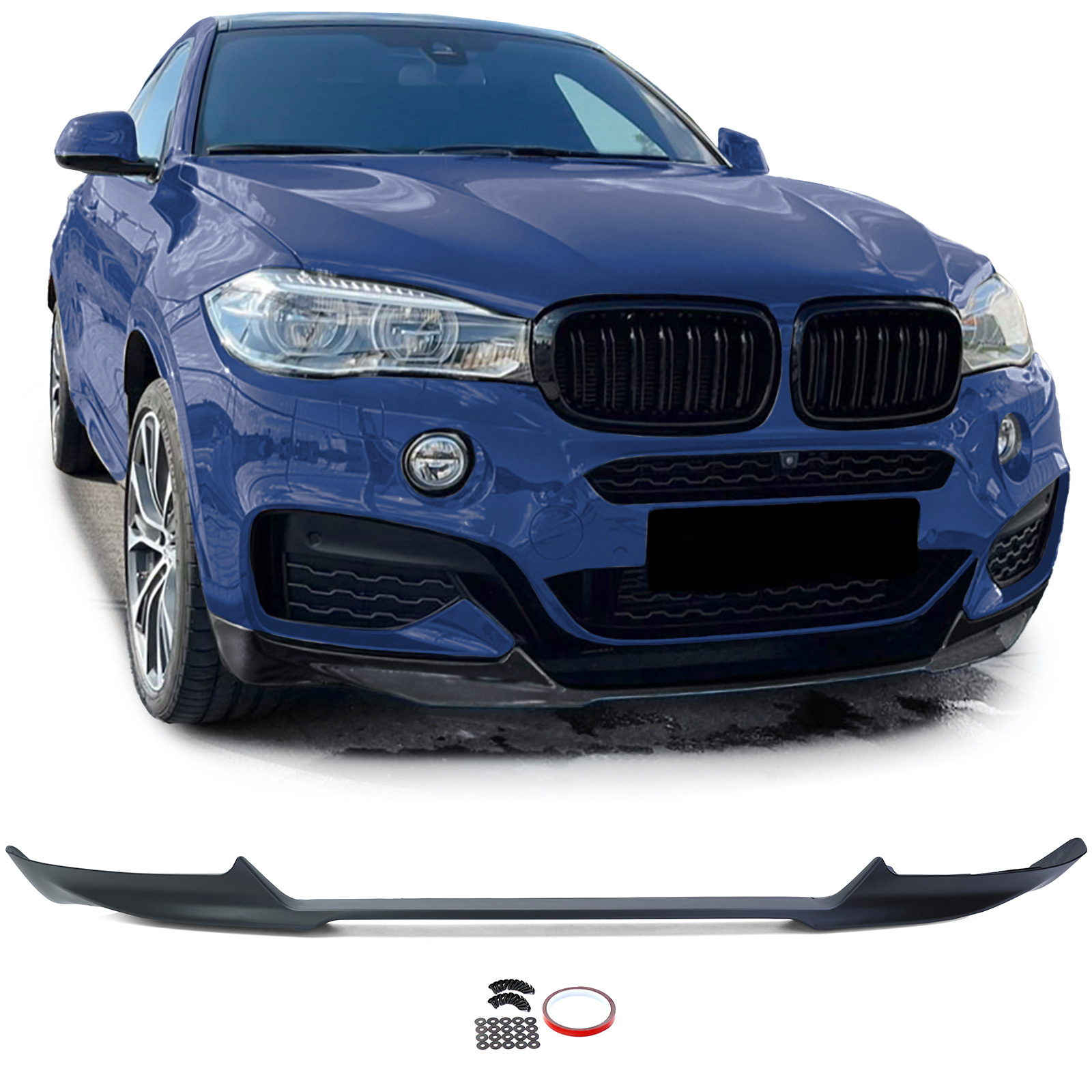 Voorspoilerlip performance zwart mat passend voor BMW X6 F16 14-19