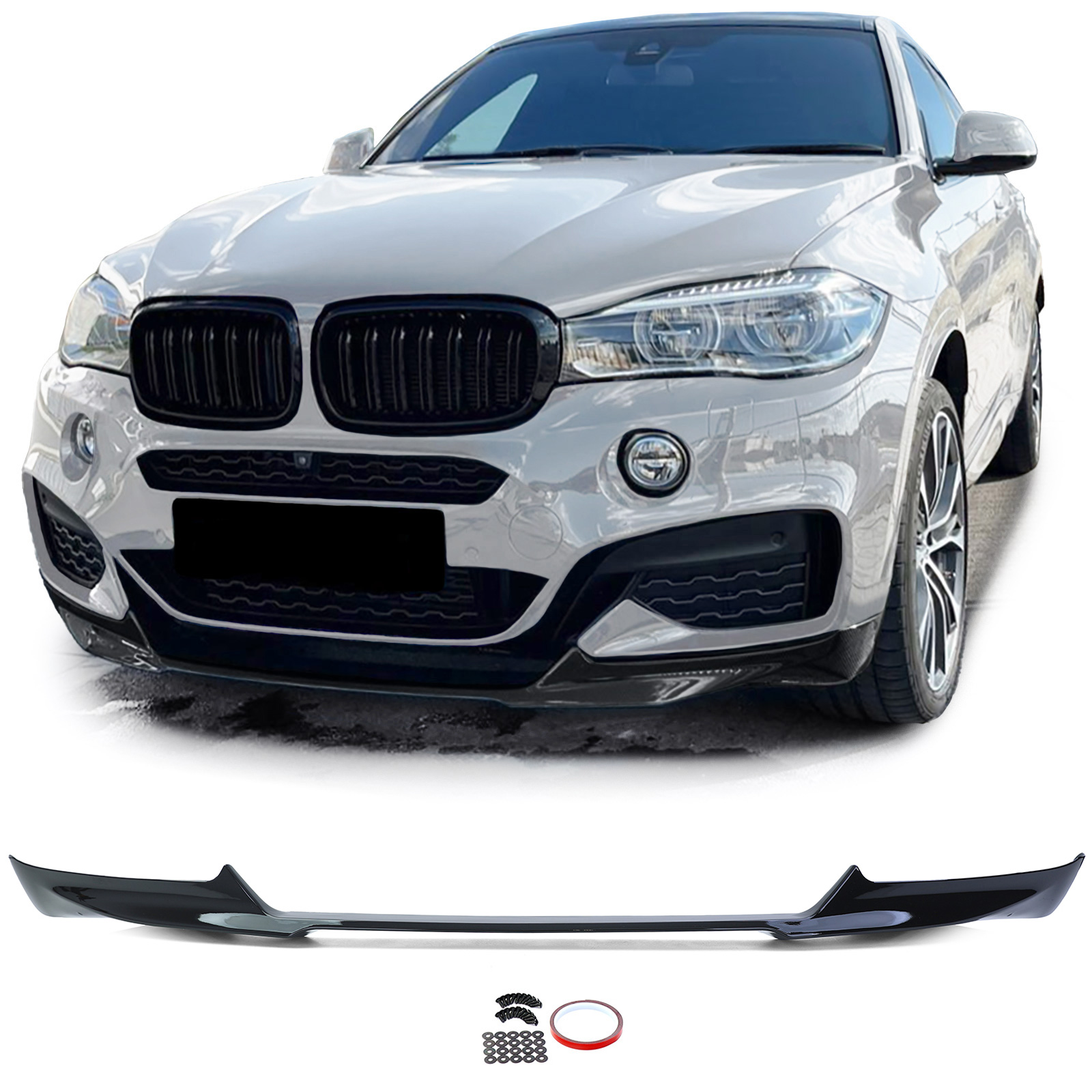 Voorspoilerlip performance glans zwart passend voor BMW X6 F16 14-19