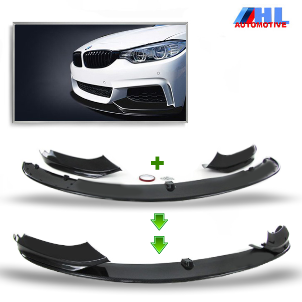 M-PERFORMANCE Glanzend Zwart look front spoiler BMW F32/F33/F36 vanaf bj 11/2013 >>.