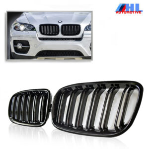 Grille DubbelSpijl Glanzend Zwart BMW X5 E70 / X6 E71 bj 06-14.