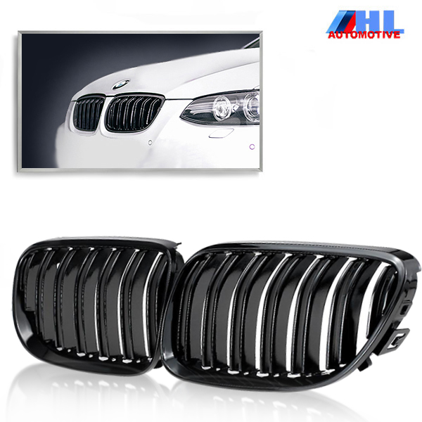 Grille DubbelSpijl Glanzend Zwart BMW E92/ E93 LCI bj 10 - 13.