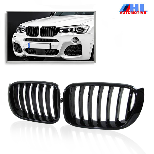 Grille Enkelespijls Glanzend Zwart BMW F25/F26 vanaf bj 2014.