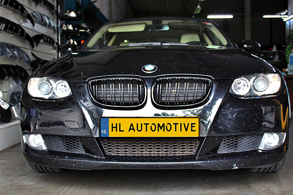 Grille DubbelSpijl Glanzend Zwart BMW E92 E93 bj 06 - 09. - Afbeelding 2