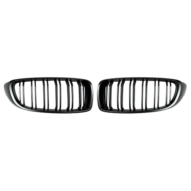 Grille DubbelSpijl Mat Zwart BMW 4 serie F32/F33/F36/F82/F83 bj 13-16. - Afbeelding 2