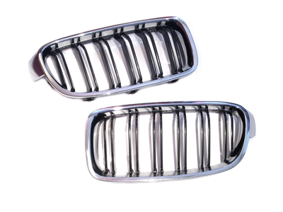 Grille DubbelSpijl Glanzend Chrome Zwart BMW 4 serie F32/F33/F36/F82/F83 bj vanaf 13