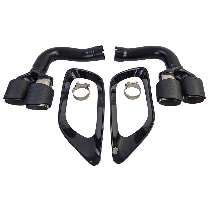 Uitlaat dubbele pijp carbon passend voor BMW X6 E71 08-14 Diesel 30d 40d - Afbeelding 2